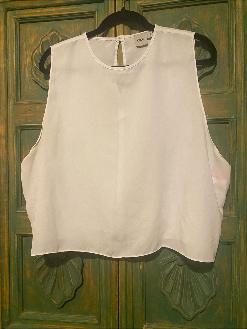 ASOS White Sleeveless Boxy Crop Top